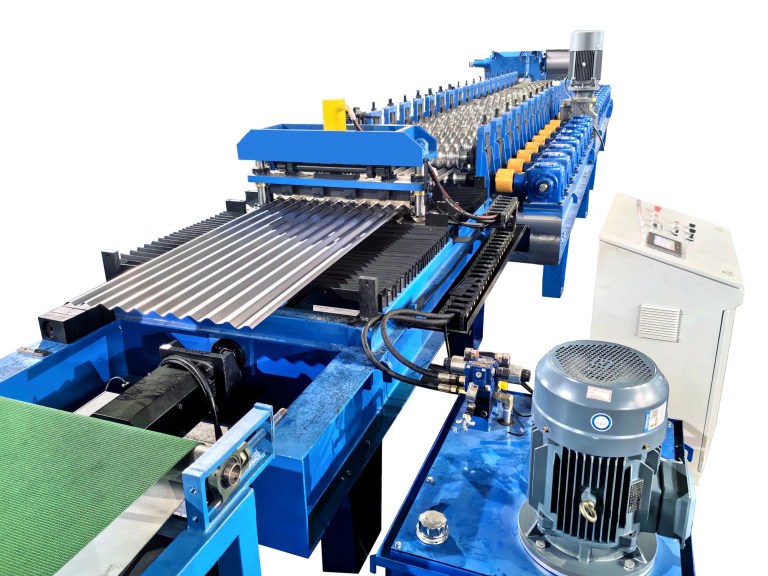 Máquina formadora de rollos de láminas onduladas para techos de alta velocidad