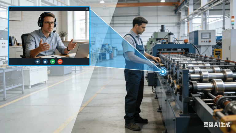 How to Install a Roll Forming Machine Remotely: 7 Incredible Secrets for Fast Success 2 A technician using a tablet for a video call to learn how to install a roll forming machine remotely with Beli RollForming support.