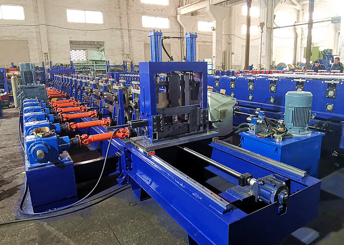 Industrial multi-station roll forming machine specifically engineered for high strength steel roll forming with reinforced mill bases and GCr15 rollers
